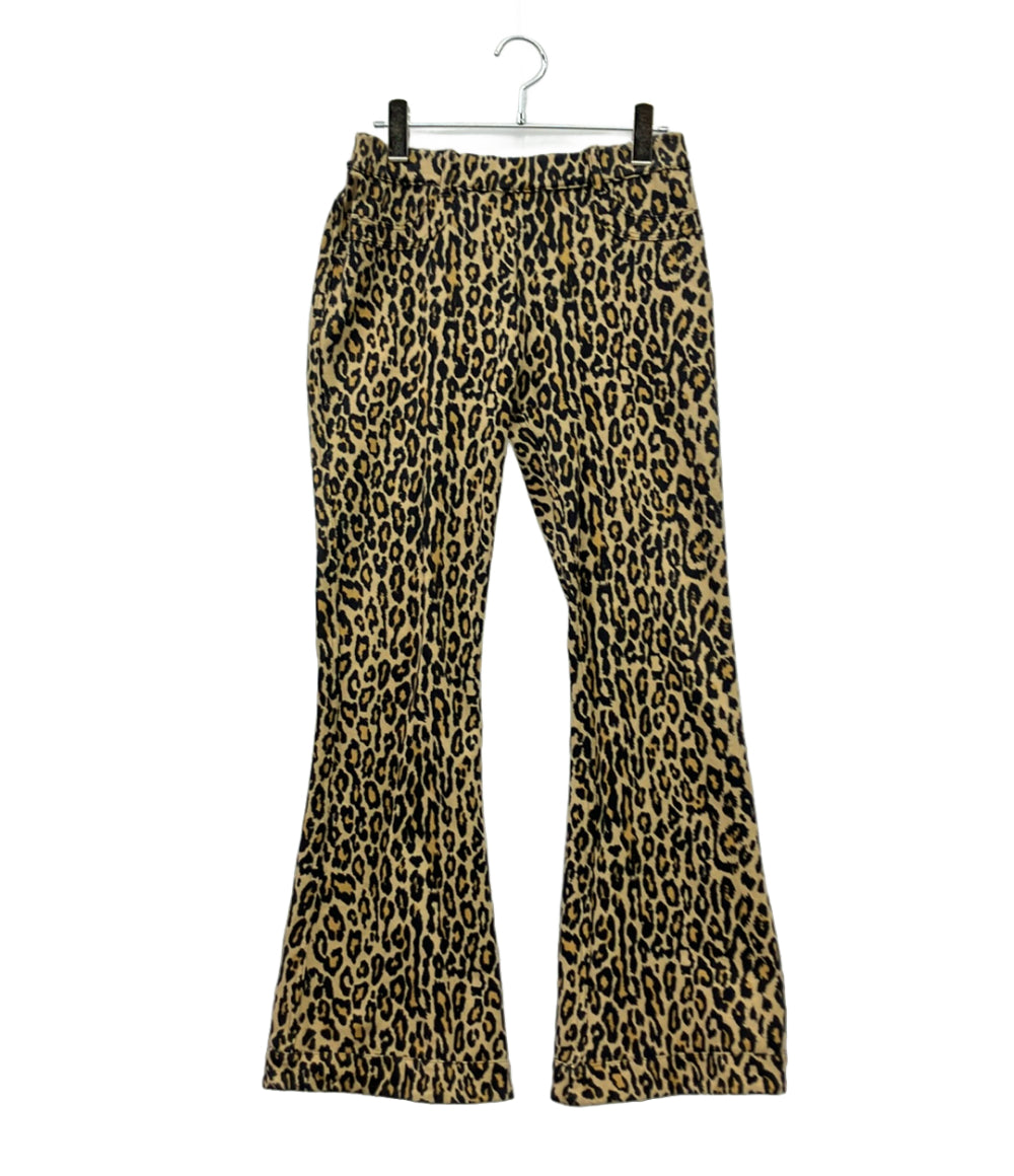 HYSTERIC GLAMOUR デニムパンツ  LEOPARD柄 リバーシブル スウェット モード ダメージ加工 01261CP01 レディース SIZE FREE (M) ヒステリックグラマー