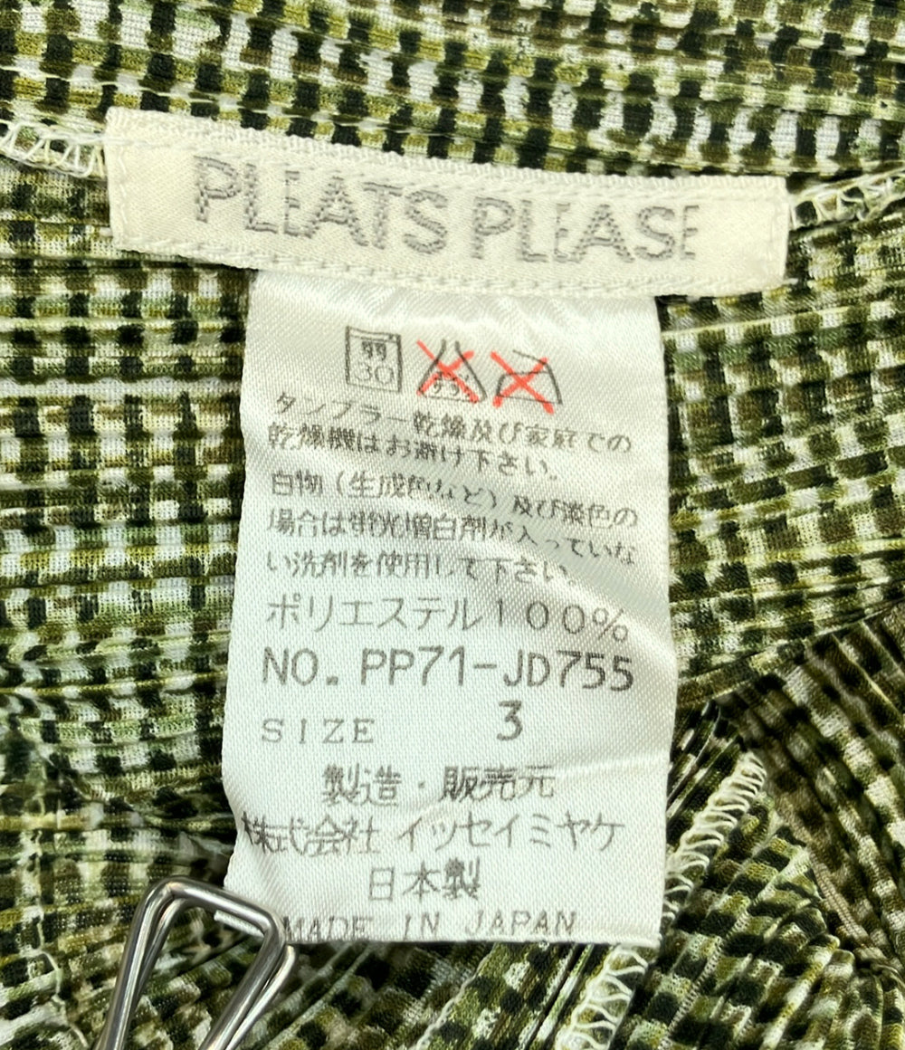 美品 PLEATS PLEASE 長袖カーディガン PP71-JD755 レディース SIZE 3 (L) プリーツプリーズ