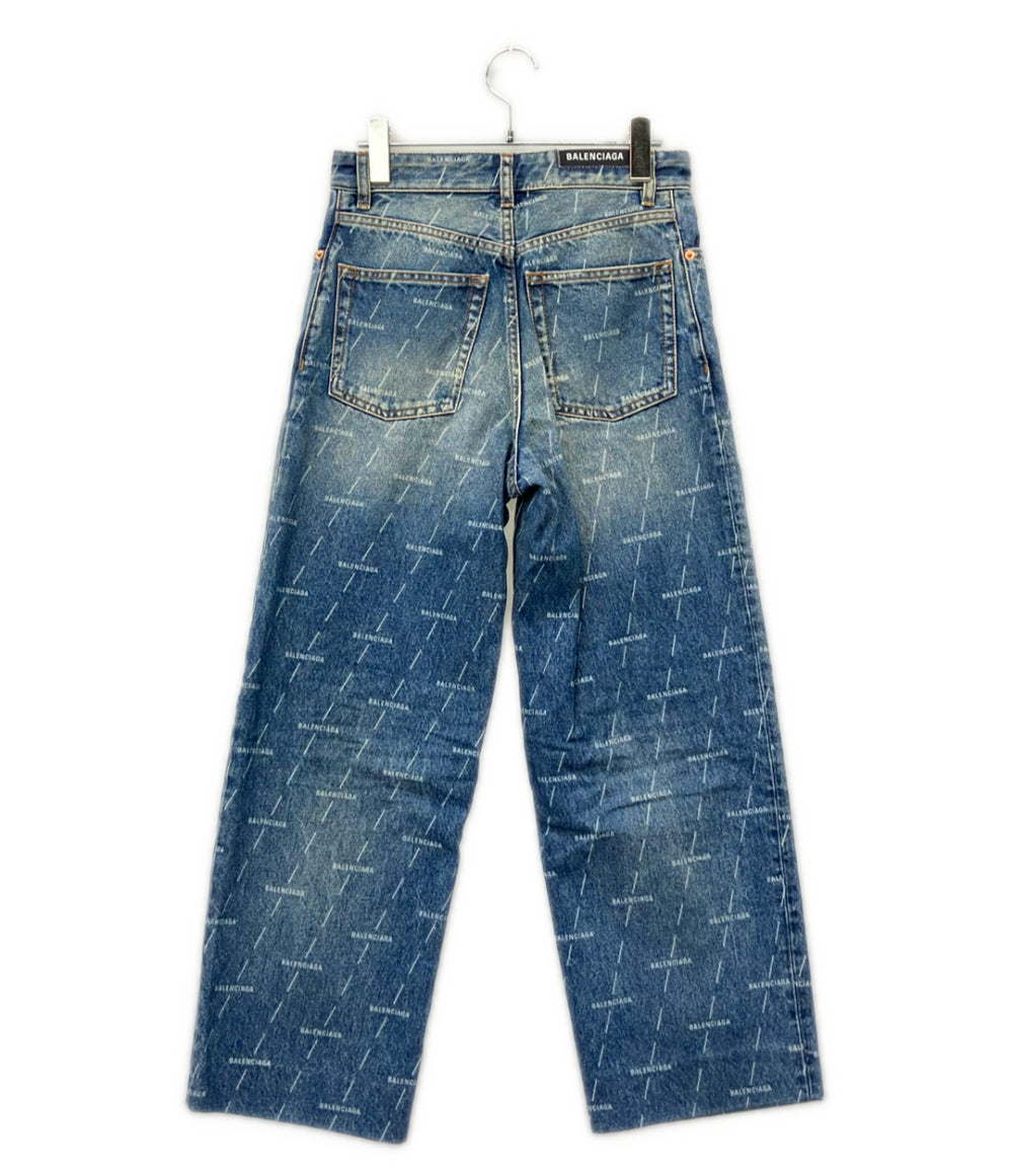 BALENCIAGA オールオーバーロゴ デニムパンツ 600235 TJW53 レディース SIZE 24 バレンシアガ