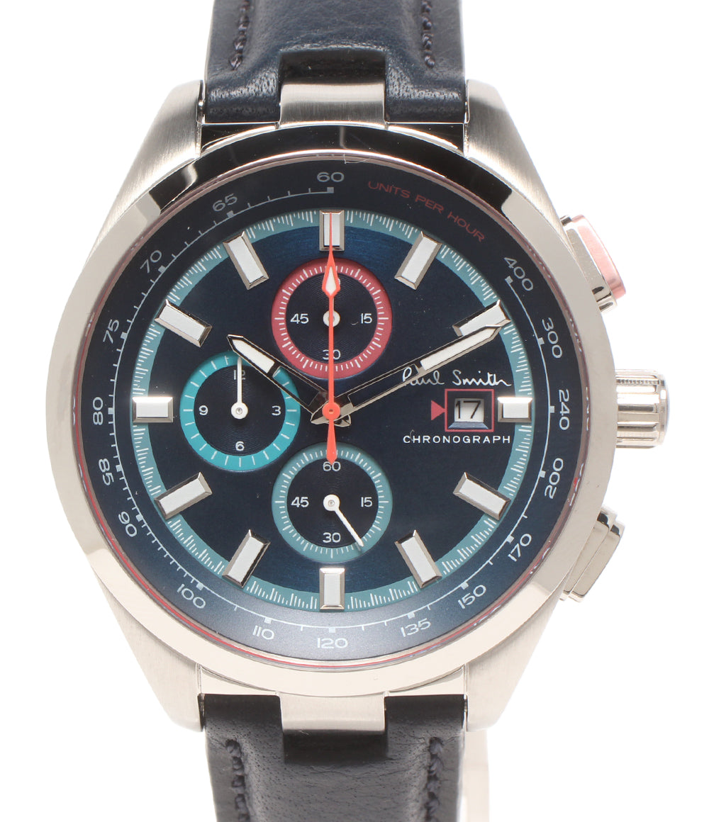 美品 Paul Smith 腕時計 クオーツ ネイビー系 PS0110012 メンズ ポール・スミス