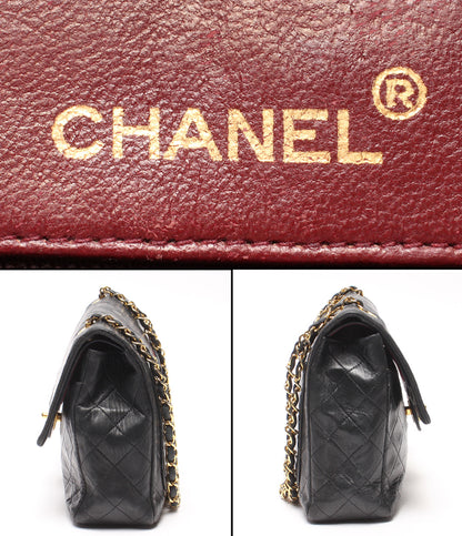CHANEL チェーンショルダーバッグ 肩掛け ゴールド金具 マトラッセ25 ラムスキン ダブルチェーン ダブルフラップ 1番台 レディース シャネル