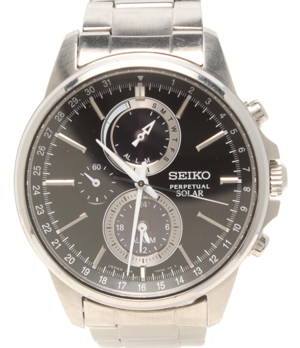 SEIKO 腕時計 スピリット パーペチュアル ソーラー ブラック V198-0AC0