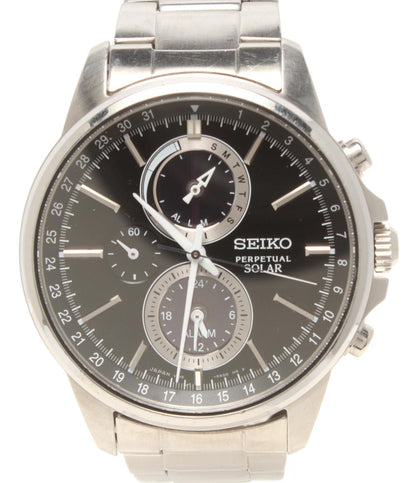SEIKO 腕時計 スピリット パーペチュアル ソーラー ブラック V198-0AC0 メンズ セイコー
