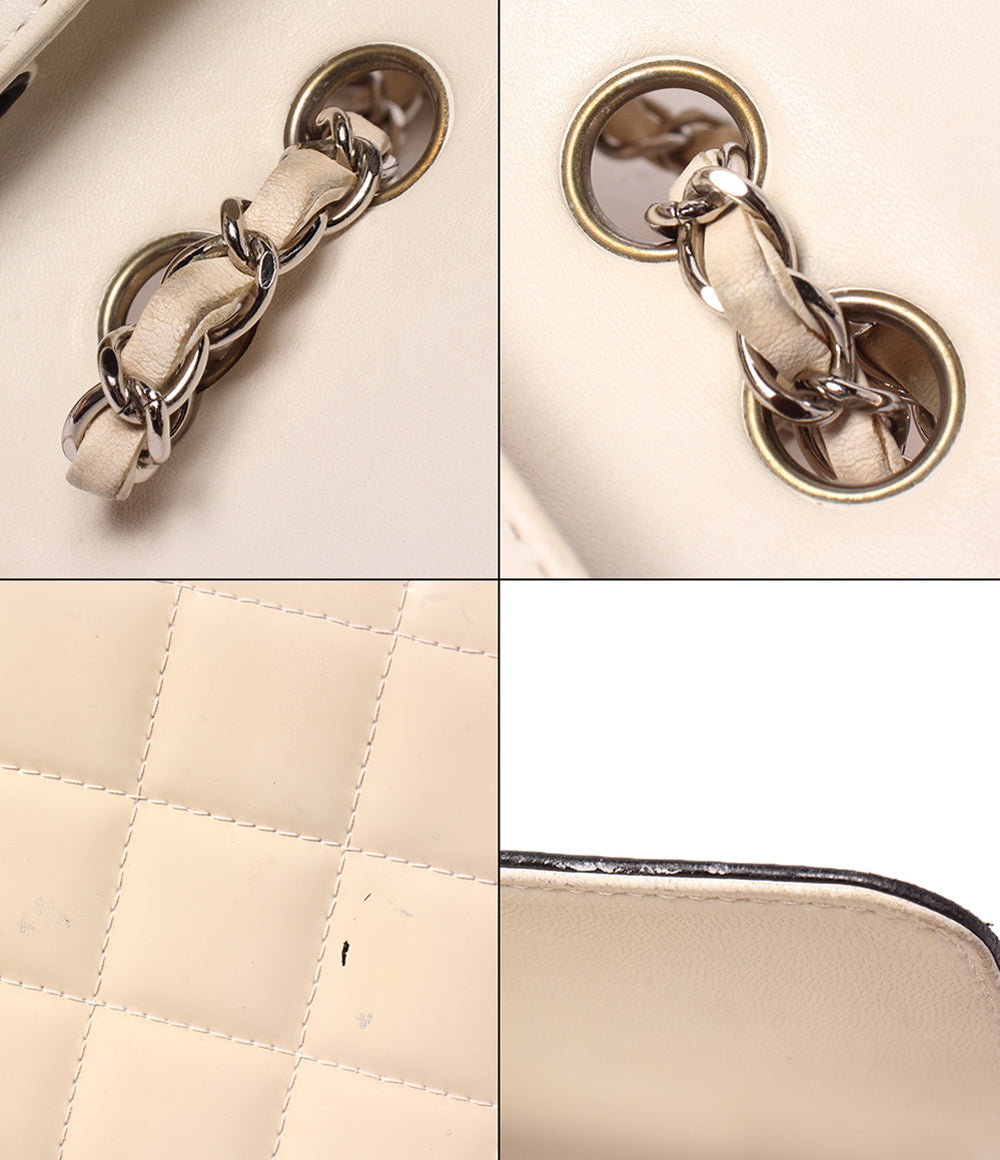 CHANEL チェーンショルダーバッグ ダブルチェーン シルバー金具 6番台