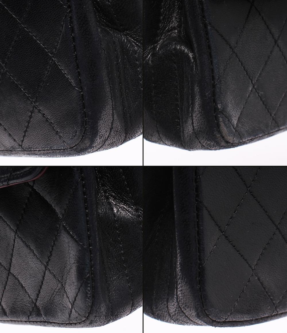 CHANEL チェーンショルダーバッグ シングルフラップ 斜め掛け ヴィンテージ ラムスキン ゴールド金具 マトラッセ レディース シャネル