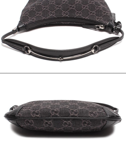 美品 グッチ ワンショルダーバッグ シルバー金具 ホースビットスリム GGキャンバス デニム 774719 525040 レディース GUCCI