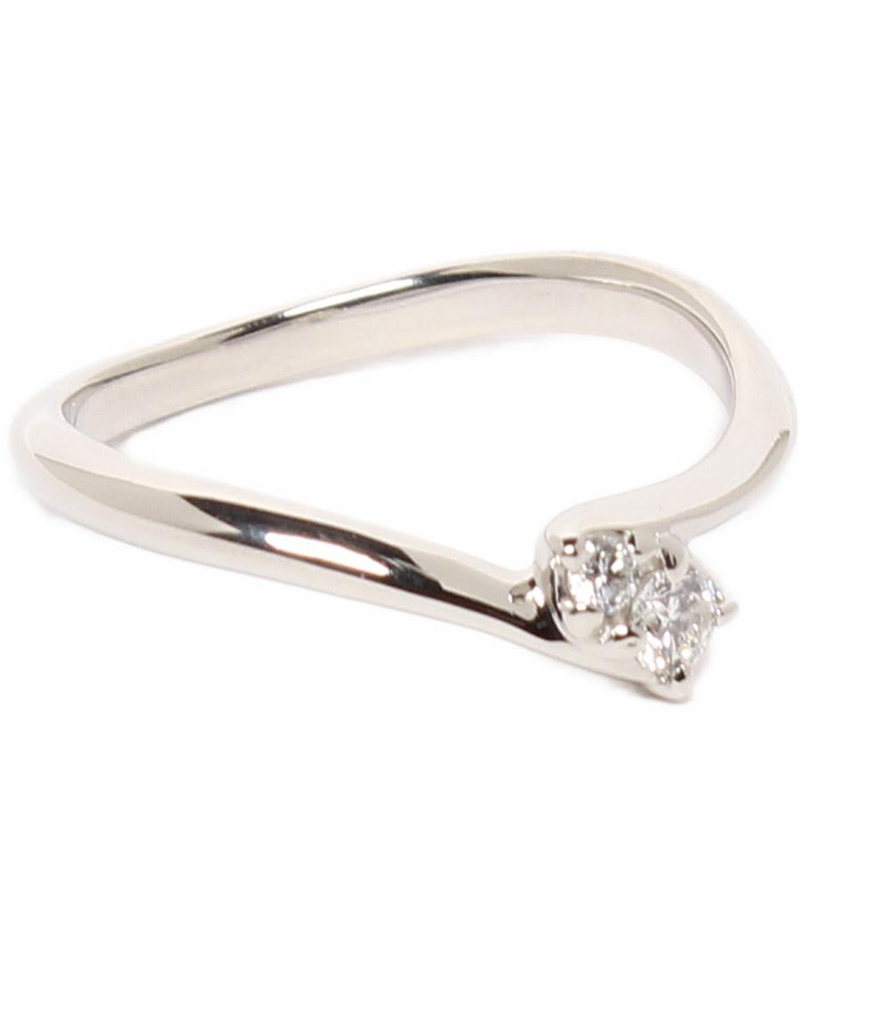 美品 ヨンドシー リング 指輪 Pt950 ダイヤ 2P レディース SIZE 8号 4℃