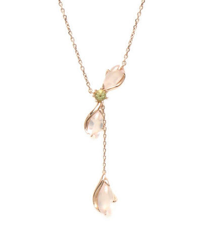 美品 スタージュエリー ネックレス K10 ローズクォーツ ペリドット レディース STAR JEWELRY