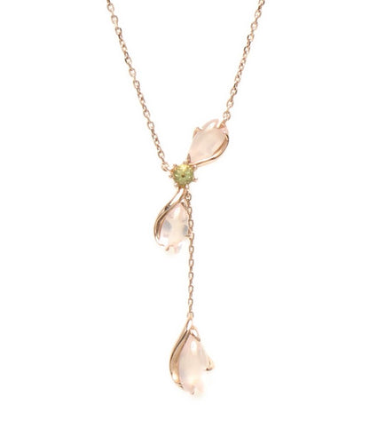 美品 スタージュエリー ネックレス K10 ローズクォーツ ペリドット レディース STAR JEWELRY