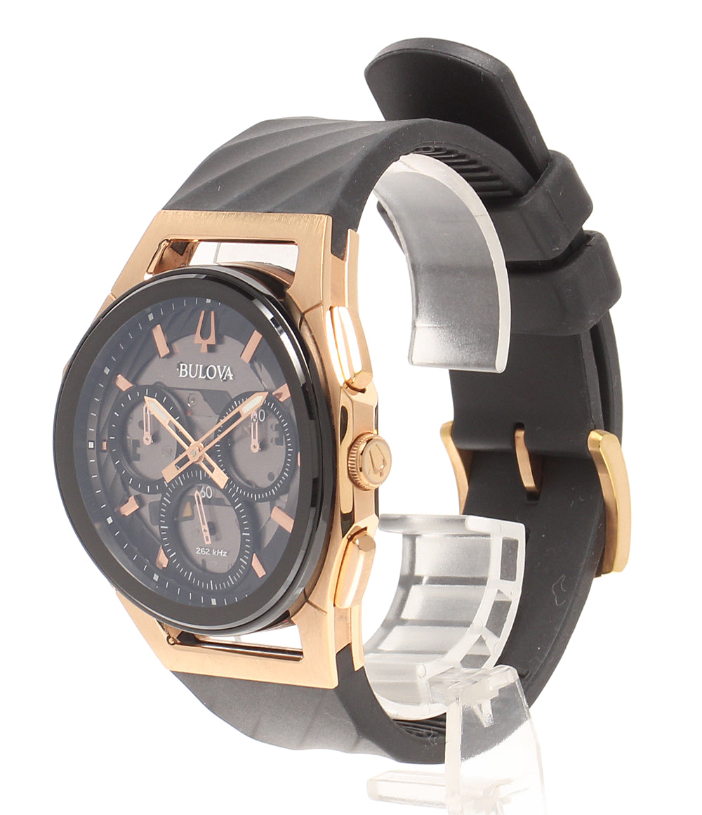 Bulova 腕時計 カーブ クオーツ ブラック 98A185 メンズ ブローバ