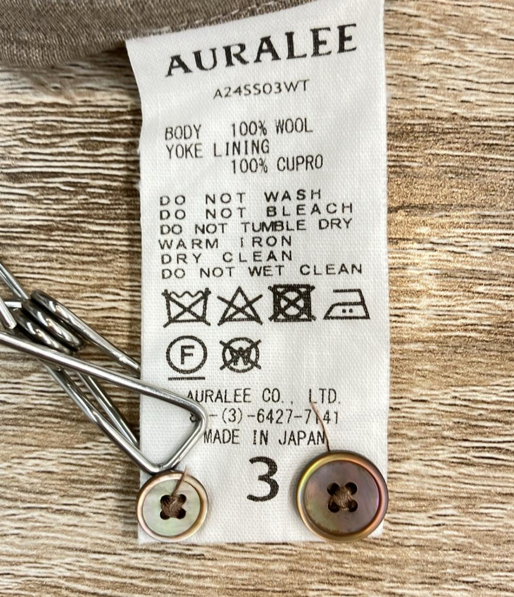 AURALEE 長袖シャツ 24SS トラッド&ベーシック SUPER FINE TROPICAL WOOL A245503WT メンズ SIZE 3 (L) オーラリー