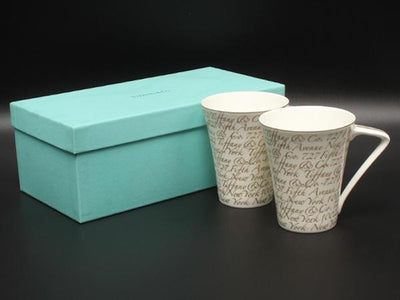 美品 TIFFANY&Co. マグカップ 2点セット ペア ノーツ ティファニー