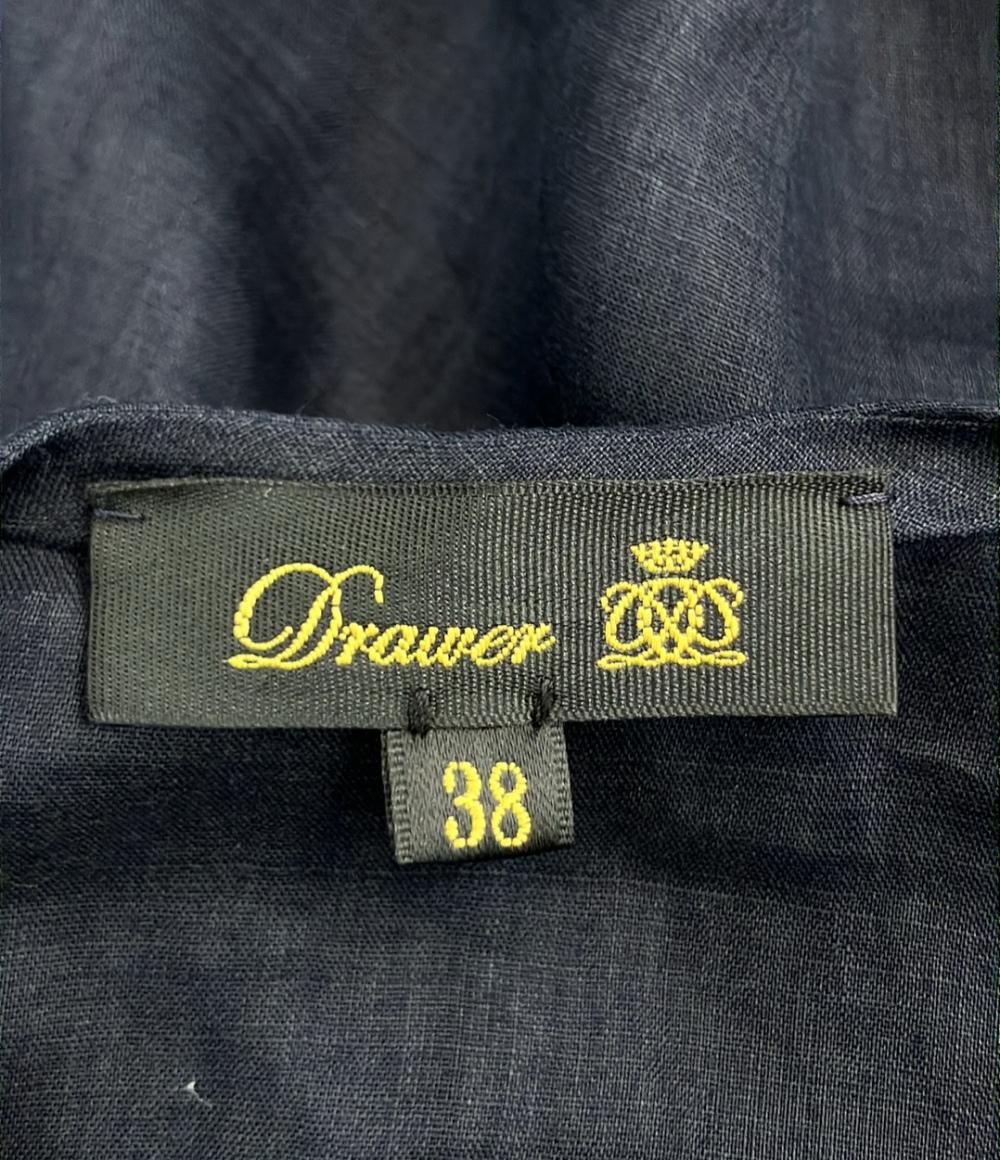 Drawer ローンラッフル フリル ノースリーブ ブラウス 6521-299-1090 レディース SIZE 38 ドゥロワー