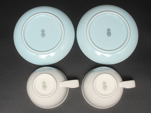 美品 Royal Copenhagen カップ＆ソーサー 2客セット ペア ニューシグネチャー ブルー ロイヤルコペンハーゲン