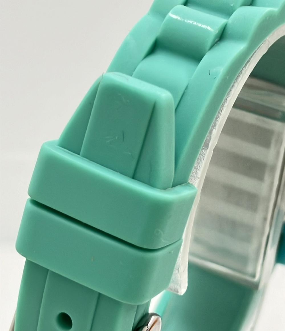 腕時計 クレパスコラボ クオーツ ホワイト NCT-01-GRN レディース タイムステーションNEO