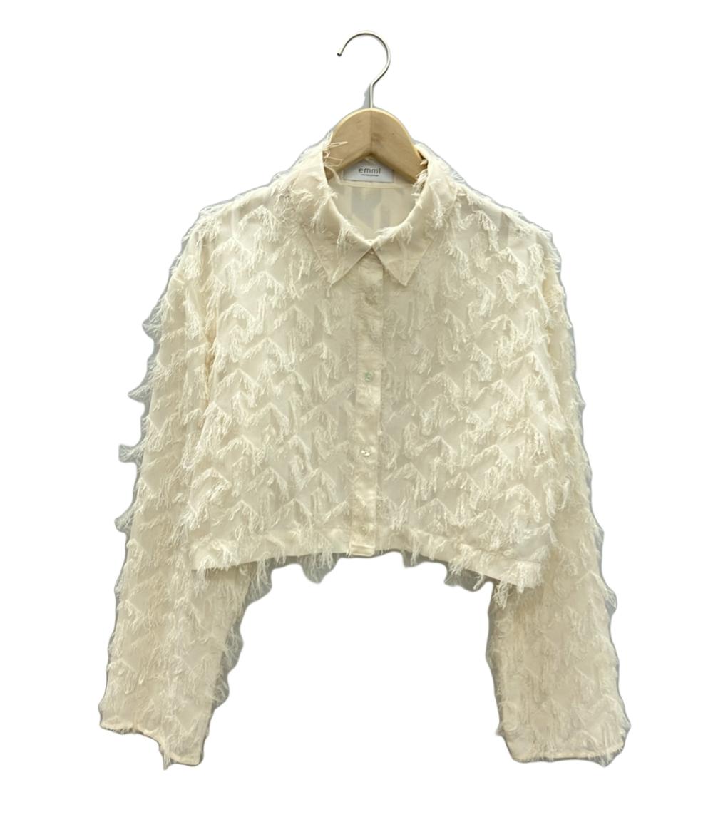 美品 エミ 長袖シアーショートブラウス レディース SIZE F Emmi