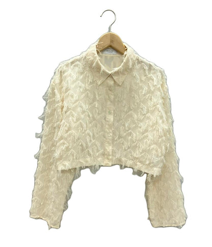 美品 エミ 長袖シアーショートブラウス レディース SIZE F Emmi