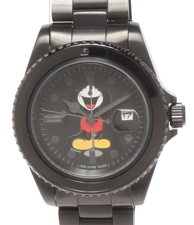 美品 JAM HOME MADE Disney 腕時計 number (N)ine ×jam home made×Disneyコラボ クオーツ ブラック レディース メンズ ジャムホームメイド ディズニー