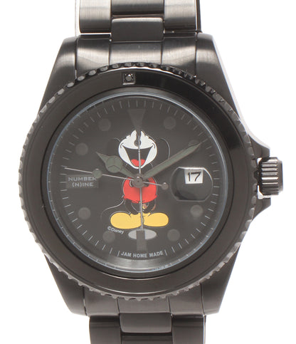 美品 JAM HOME MADE Disney 腕時計 number (N)ine ×jam home made×Disneyコラボ クオーツ ブラック レディース メンズ ジャムホームメイド ディズニー