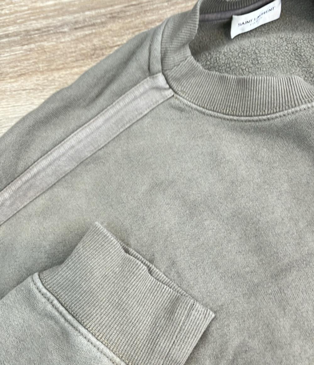 サンローラン 長袖スウェット グレージュ ショート丈 716525 レディース SIZE S SAINT LAURENT SAINT LAURENT 長袖スウェット グレージュ ショート丈 716525