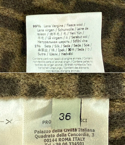 FENDI メルトン ダブルブレストコート ズッカ柄 FF9011 A5HD レディース SIZE 36 (XS) フェンディ