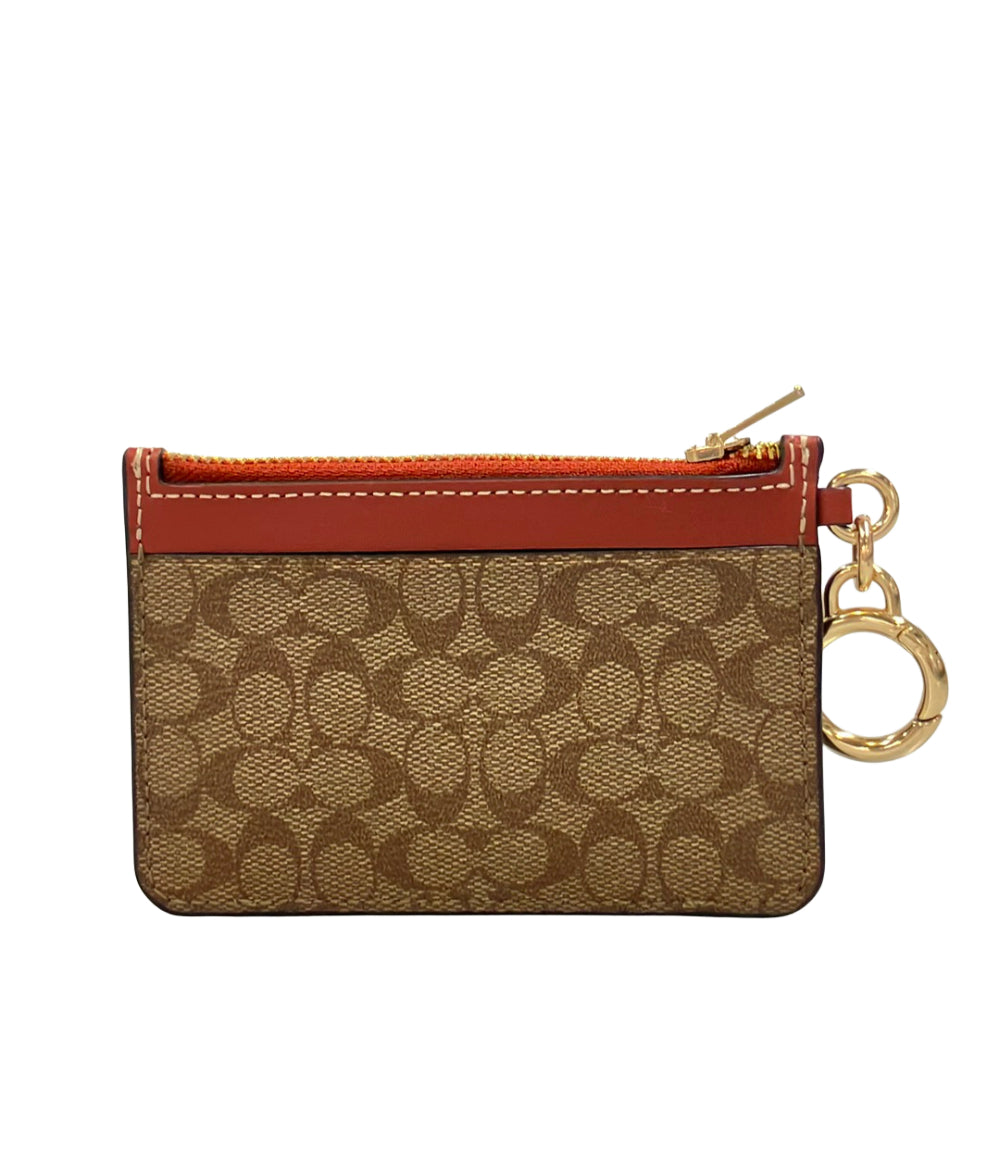 美品 COACH コインケース カードケース パスケース ミニシグネチャー CE697 レディース コーチ