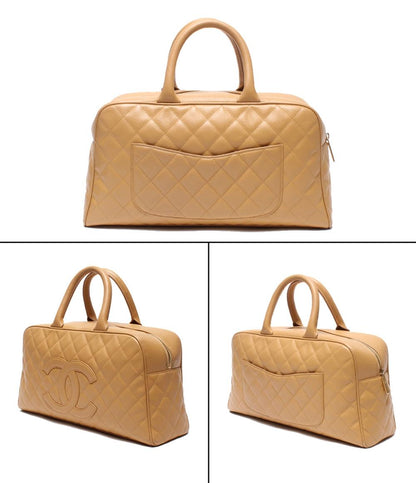 CHANEL ハンドバッグ ゴールド金具 マトラッセ ボーリングバッグ キャビアスキン ココマーク 8番台 レディース シャネル