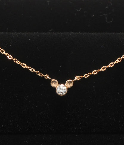 美品 Disney K.UNO ネックレス K18 ダイヤ 0.03ct ミッキーモチーフ レディース ディズニー
