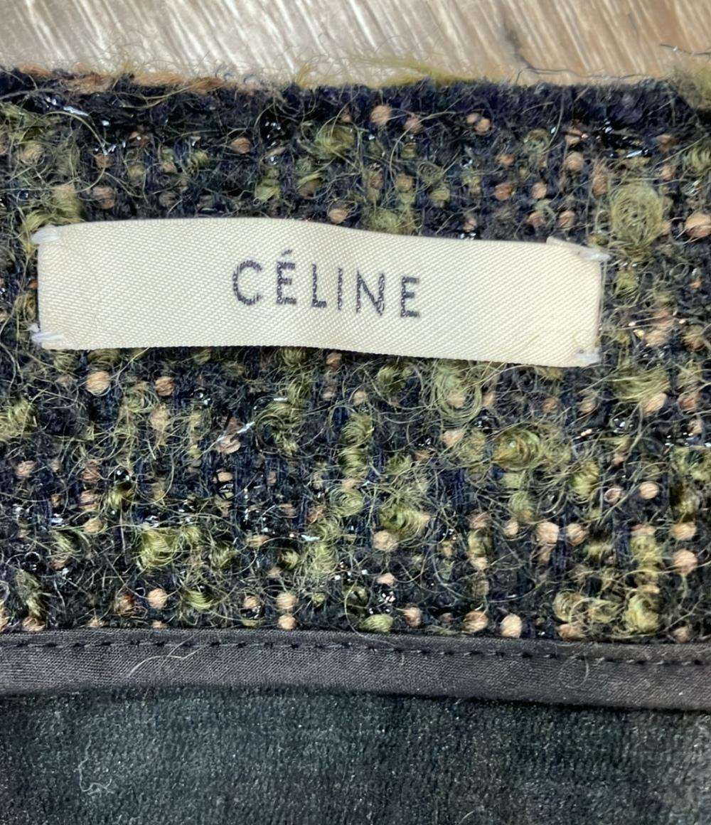 CELINE スカート レザーポケット ツイード 22D543094 レディース SIZE 38 (M) セリーヌ