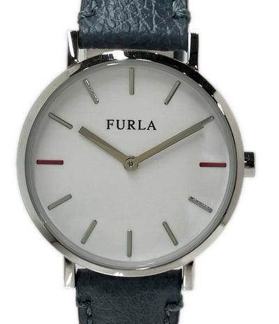 美品 Furla 腕時計 クオーツ ホワイト レディース フルラ