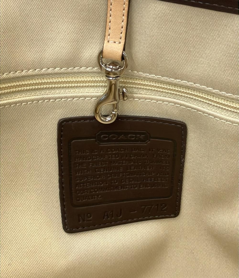 COACH トートバッグ 肩掛け ボーダー柄 7712 レディース コーチ