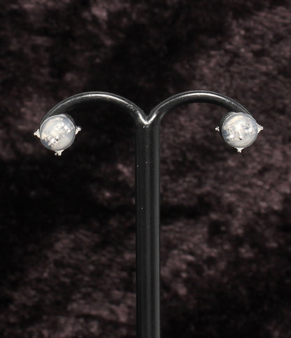 美品 ピアス K18WG パライバトルマリン 0.14ct  ダイヤ 0.04ct クロスモチーフ レディース