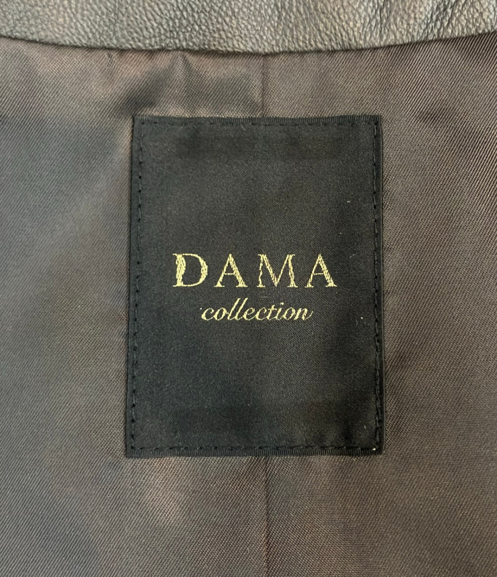 美品 DAMA collection ラムレザージャケット フリル 1114102102 レディース SIZE 13 (XL) ダーマ・コレクション