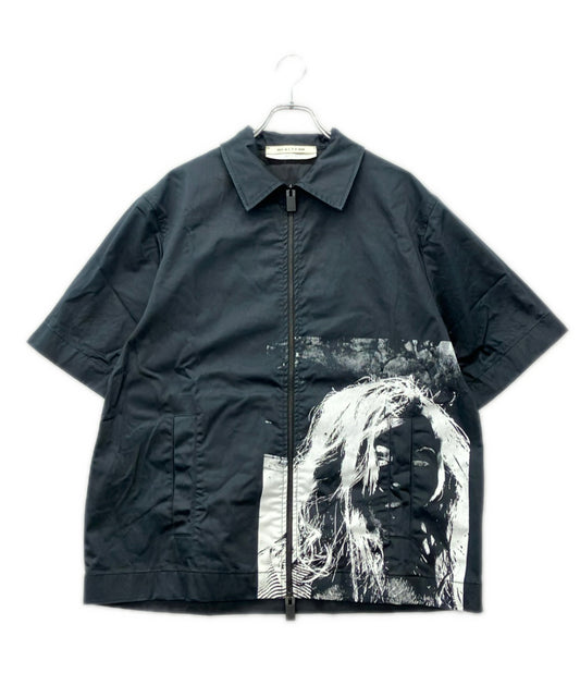 1017ALYX 9SM 半袖 コットンシャツ ジップアップ メンズ SIZE M イチゼロイチナナアリクスキューエスエム