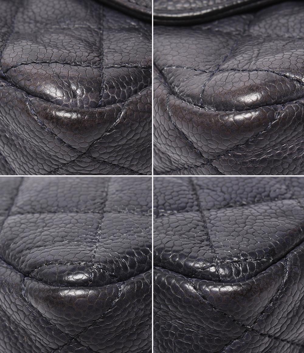 CHANEL チェーンショルダーバッグ シングルチェーン シングルフラップ ミニマトラッセ キャビアスキン 21番台 レディース シャネル