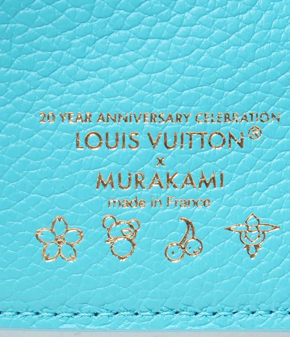 美品 ルイヴィトン 二つ折り財布 LV×TM LV 村上隆コラボ ポルトフォイユ リサ モノグラムアンプラント M14089 レディース Louis Vuitton