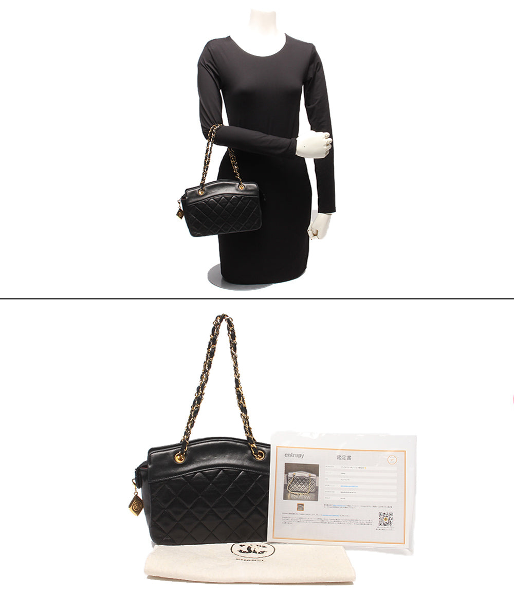 CHANEL チェーンハンドバッグ ゴールド金具 マトラッセ ラムスキン レディース シャネル