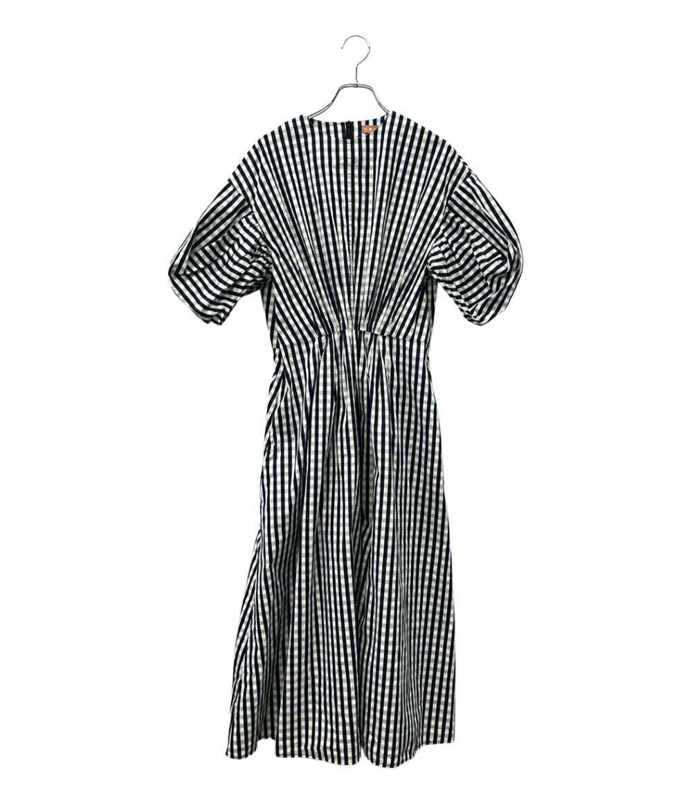 美品 AMICA kids 半袖ワンピース ロング ギンガムチェックドレス AM103E-SS06 レディース SIZE F (M) アミカキッズ
