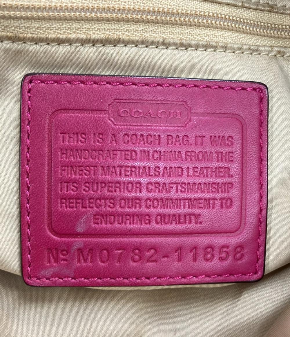 COACH ショルダーバッグ 肩掛け キャンバス レザー シグネチャー 11858