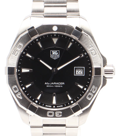 美品 TAG HEUER 腕時計 アクアレーサー クオーツ ブラック WAY1110 BA0928 メンズ タグホイヤー