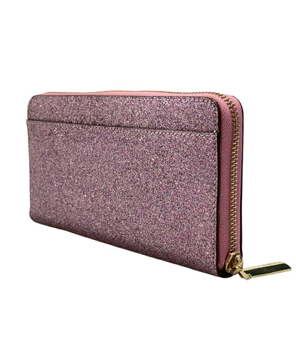 美品 Kate Spade ラウンドファスナー長財布 ラメ レディース ケイトスペード く