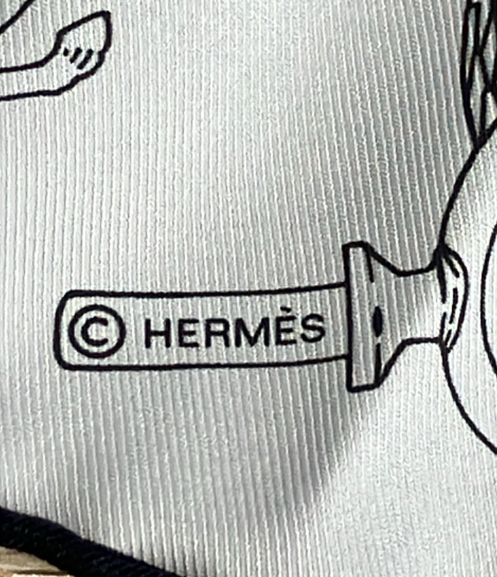 美品 HERMES スカーフ カレ45 シルク100% カデュセ ロック レディース エルメス