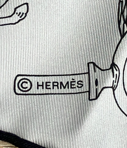 美品 HERMES スカーフ カレ45 シルク100% カデュセ ロック レディース エルメス