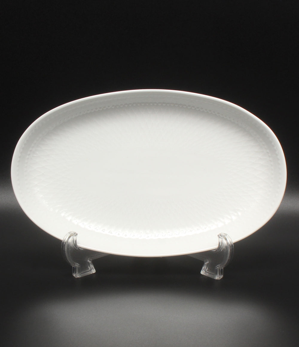 美品 Royal Copenhagen オーバルディッシュ 皿 23cm ホワイトパルメッテ ロイヤルコペンハーゲン