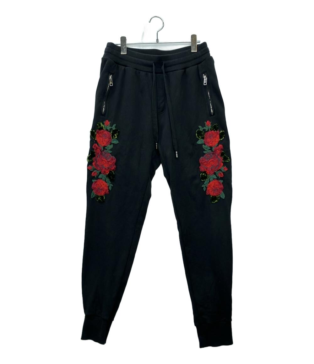 D&G 花柄刺繍 スウェットパンツ　サイズ48 DOLCE&GABBANA スウェットパンツ 花刺繍 レディース SIZE 50 (XL
