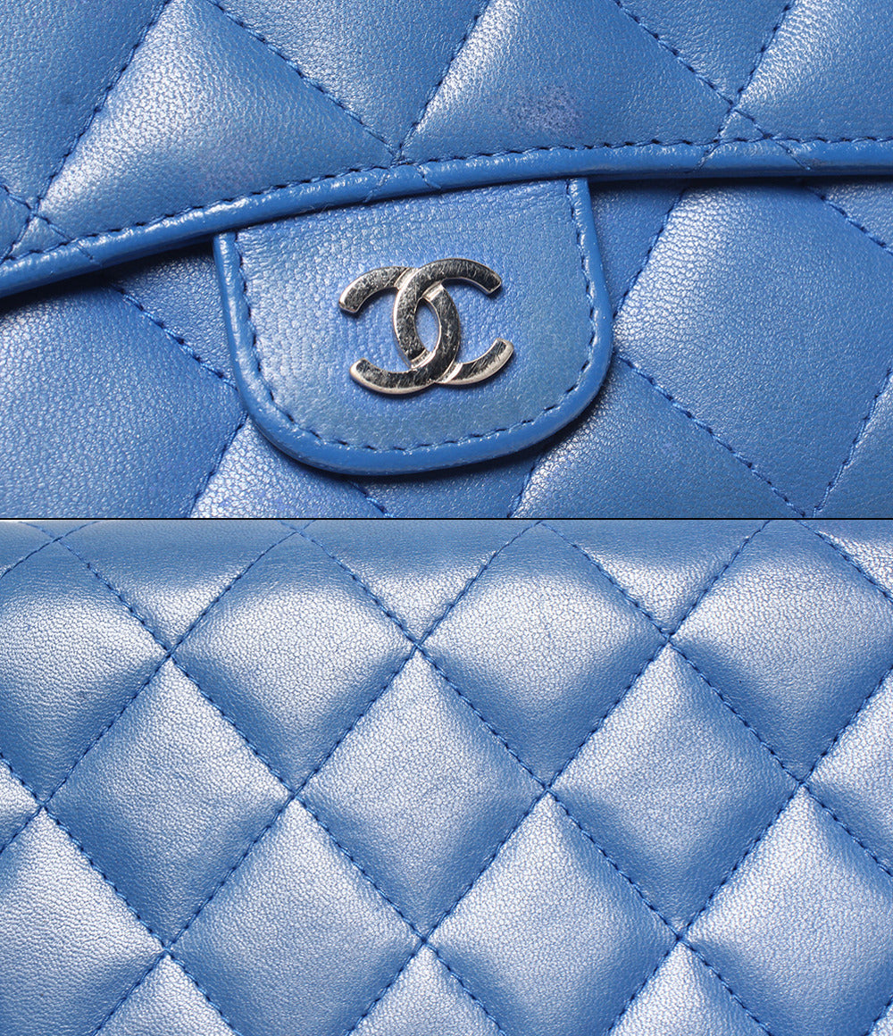 CHANEL 長財布 シルバー金具 22番台 マトラッセ レディース シャネル