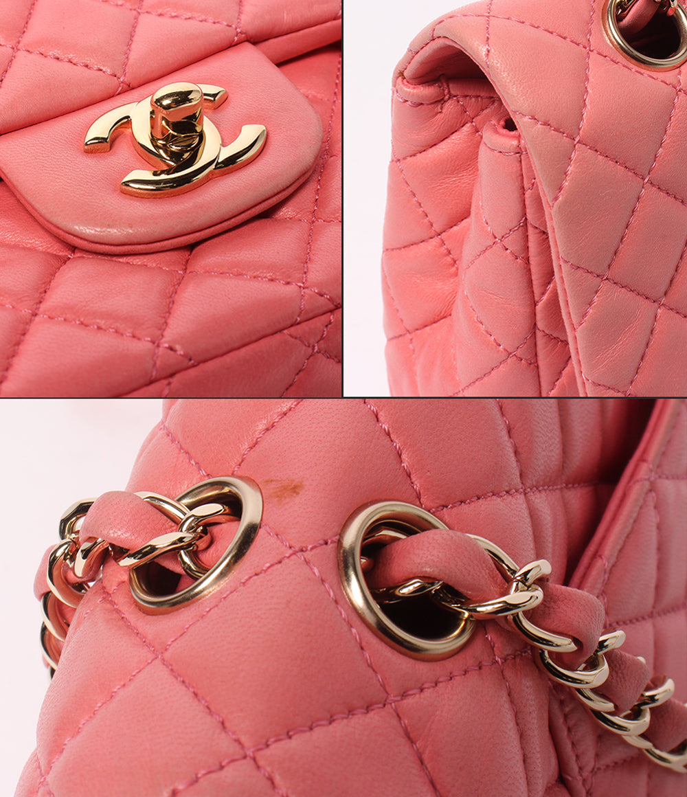 CHANEL チェーンショルダーバッグ バレンタインシリーズ ラムスキン シングルフラップ ダブルチェーン 肩掛け マトラッセ レディース シャネル