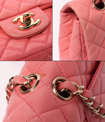 CHANEL チェーンショルダーバッグ バレンタインシリーズ ラムスキン シングルフラップ ダブルチェーン 肩掛け マトラッセ レディース シャネル