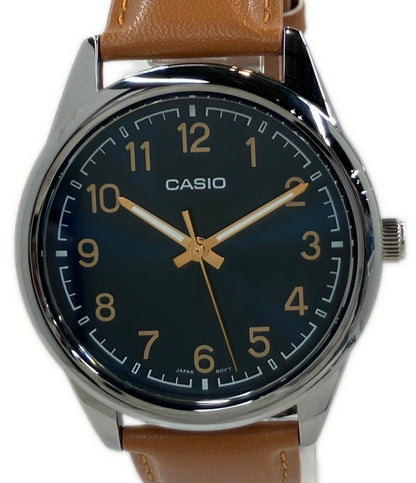 美品 CASIO 腕時計 クオーツ ブルー MTP-V005 メンズ カシオ