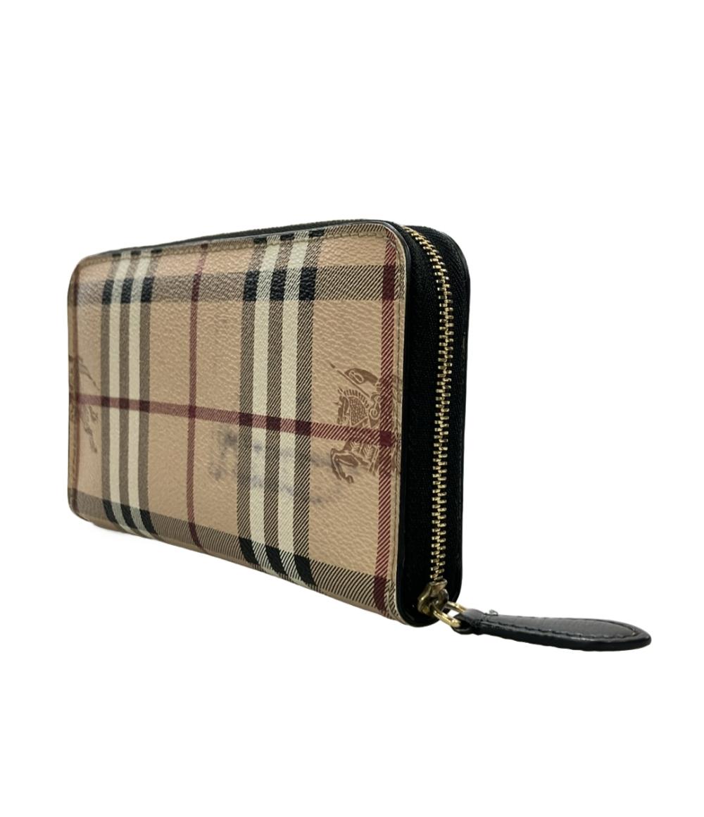 BURBERRY ラウンドファスナー長財布 PVC レザー レディース バーバリー